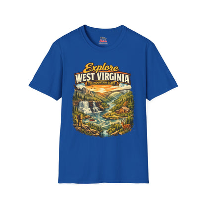 Explore West Virginia Unisex Softstyle T Shirt State Pride Graphic Tee Collections FS03