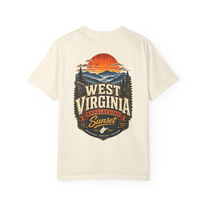 West Virginia Appalachian Sunset Unisex Comfort Color 1717 Streetwear Graphic Tee