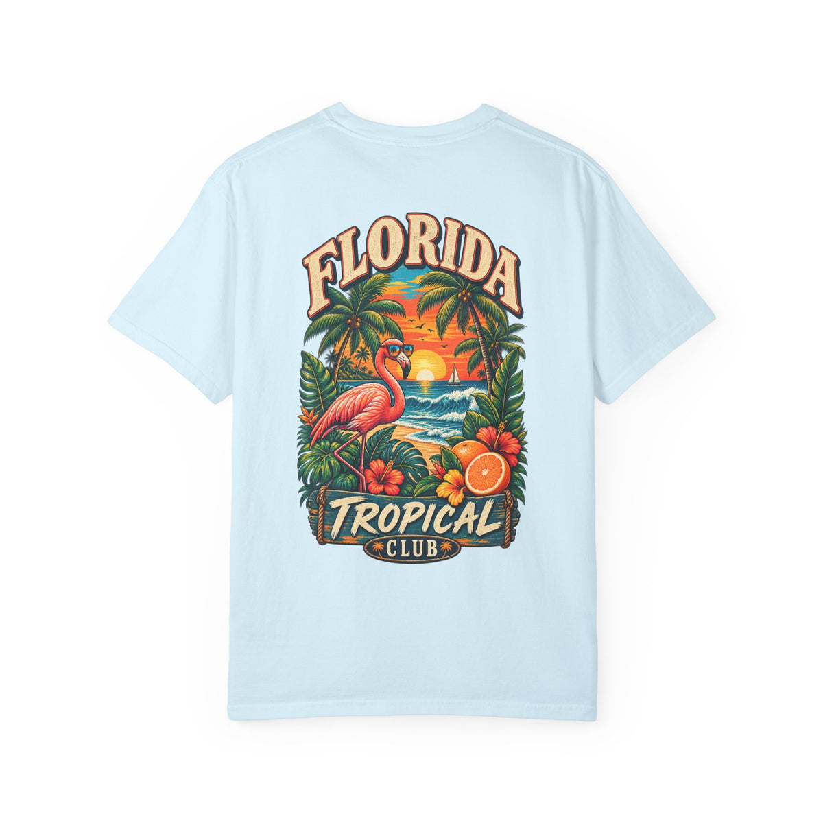 Florida Tropical Club  Unisex Comfort Color 1717 Streetwear Graphic Tee