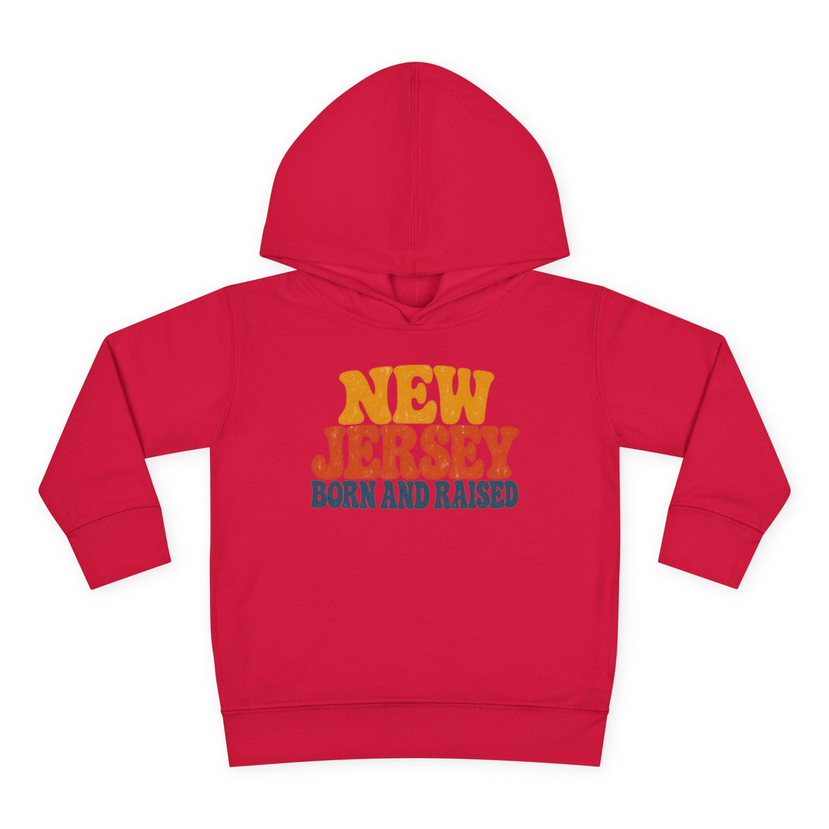 New Jersey Born and Raised Retro 1970s Unisex Toddler Pullover Fleece Hoodie