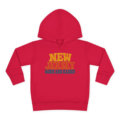 New Jersey Born and Raised Retro 1970s Unisex Toddler Pullover Fleece Hoodie
