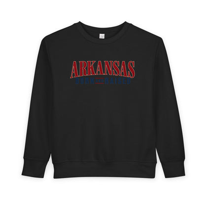 Arkansas Born and Raised Minimal Heritage Luxury Unisex Toddler Sweatshirt