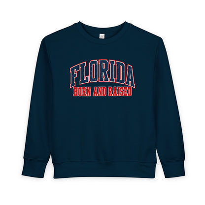 Florida Born and Raised Vintage Collegiate Unisex Toddler Sweatshirt