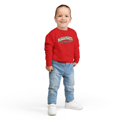 Massachusetts Born and Raised Retro 1970s Unisex Toddler Sweatshirt