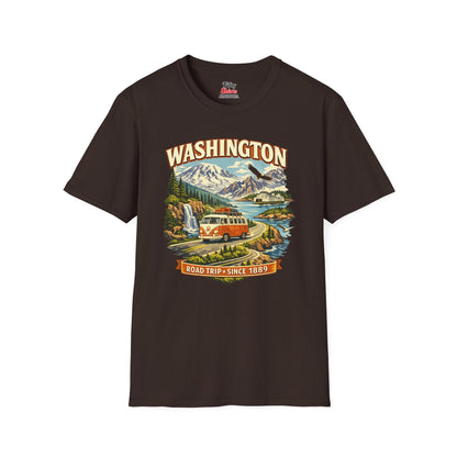 Washington Roadtrip Unisex Softstyle T Shirt State Pride Graphic Tee Collections FS03