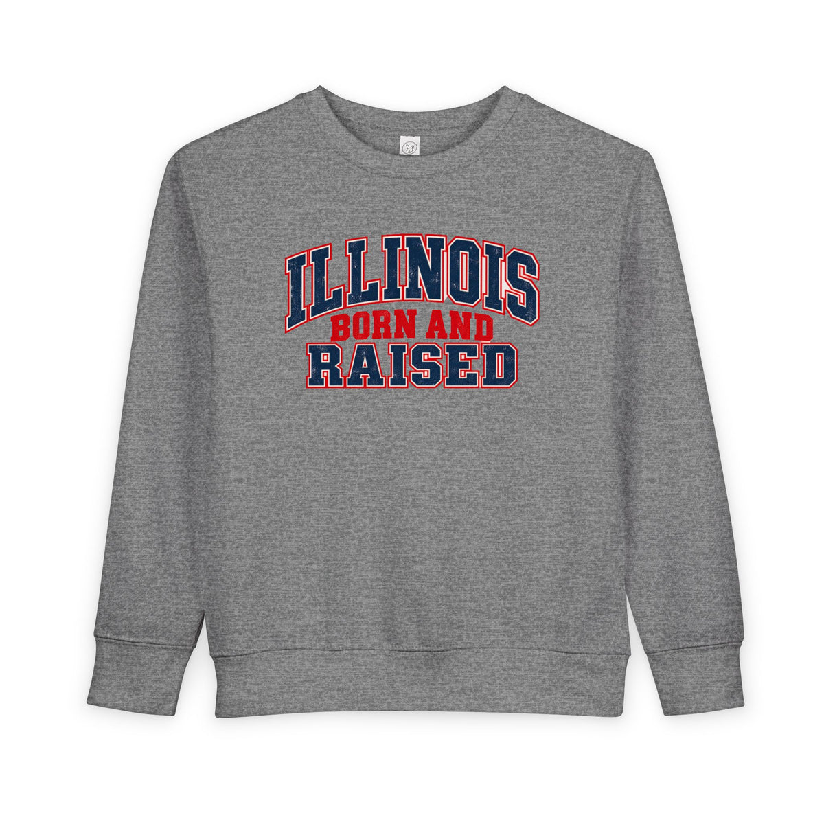 Illinois Born and Raised Vintage Collegiate Unisex Toddler Sweatshirt