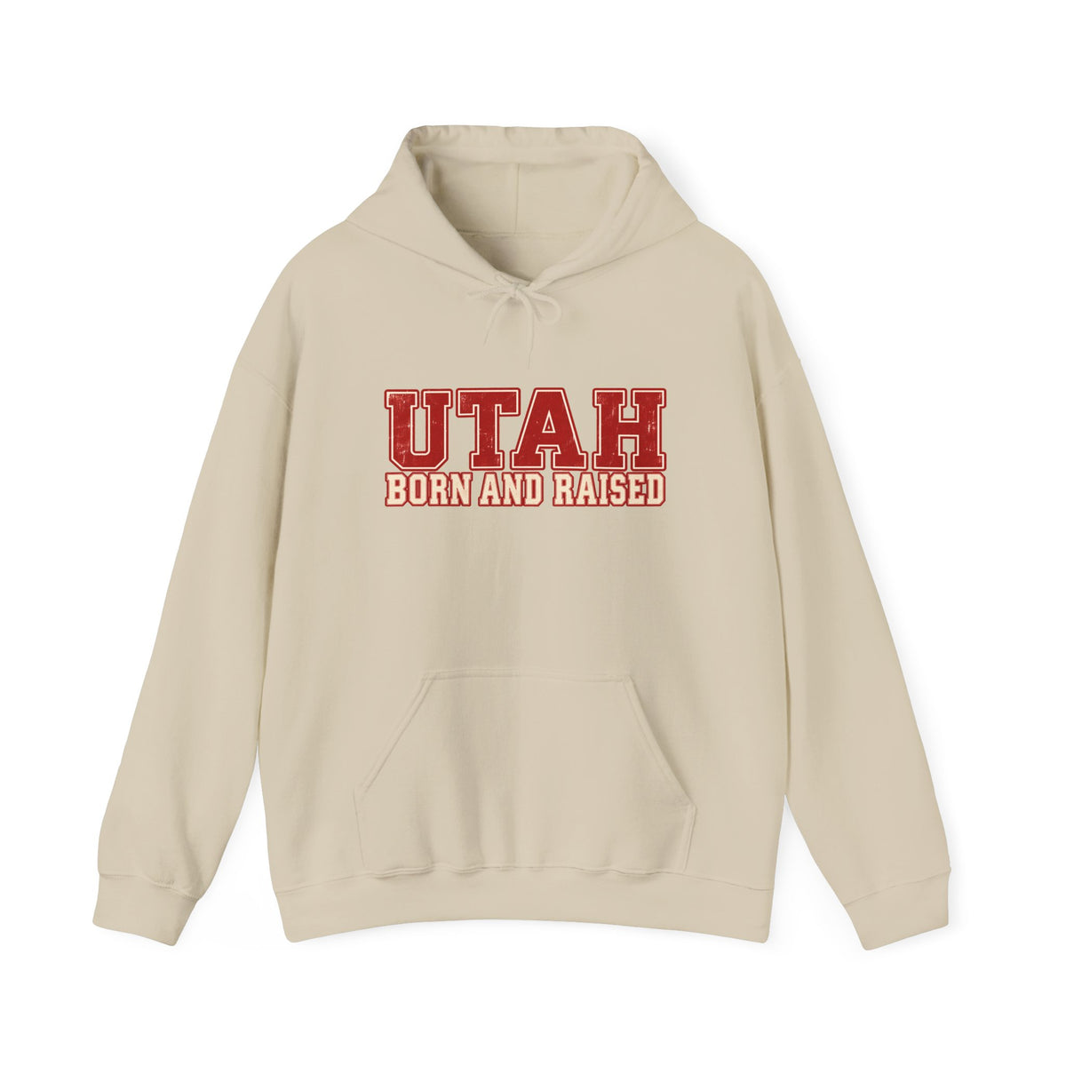 Utah Born and Raised Vintage Athletic Unisex Hoodie Graphic