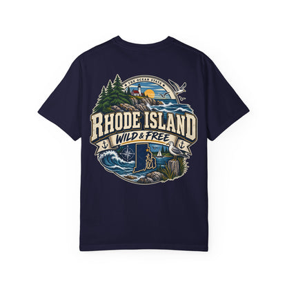 Rhode Island Wild & Free Unisex Comfort Color 1717 Streetwear Graphic Tee