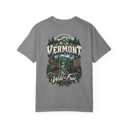 Vermont Wild & Free Unisex Comfort Color 1717 Streetwear Graphic Tee