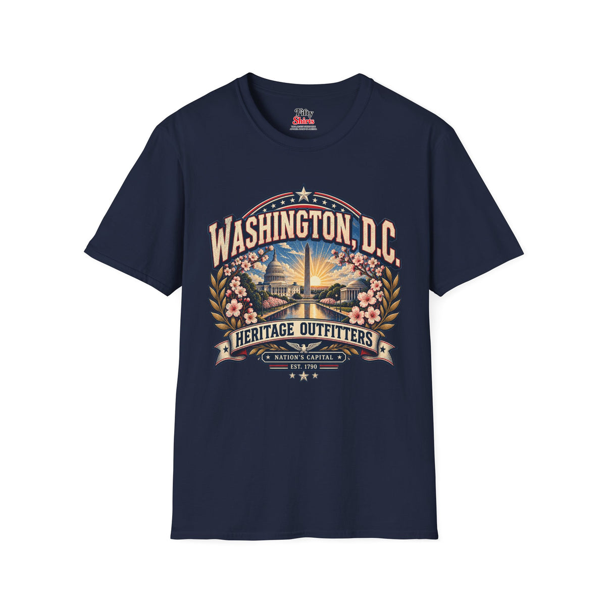Washington D.C. Heritage Outfitters Unisex Softstyle T Shirt State Pride Graphic Tee Collections FS03