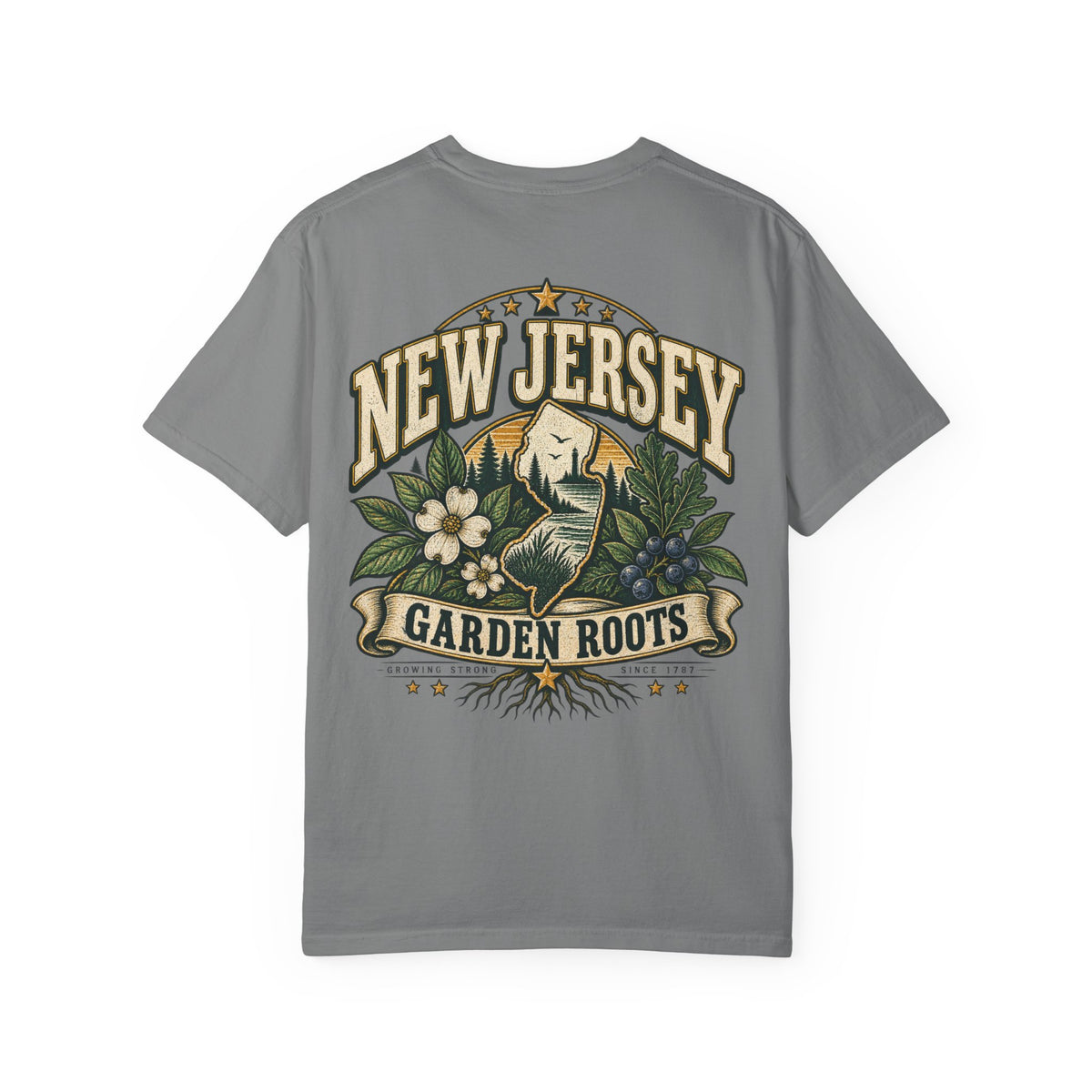New Jersey Garden Roots Unisex Comfort Color 1717 Streetwear Graphic Tee