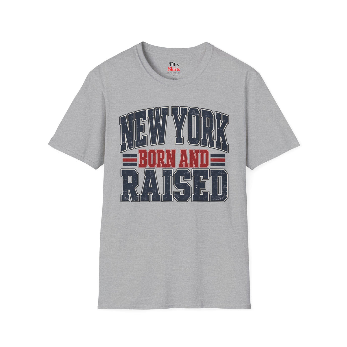 New York Born And Raised Unisex Softstyle T Shirt State Name Graphic Tee