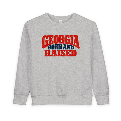 Georgia Born and Raised Retro Unisex Toddler Sweatshirt