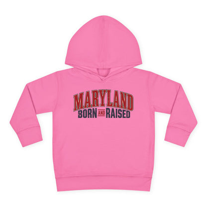 Maryland Born and Raised Timeless Heritage Unisex Toddler Pullover Fleece Hoodie