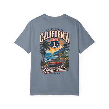 California West Coast Highway  Unisex Comfort Color 1717 Streetwear Graphic Tee