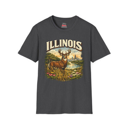 Illinois Wildlife Unisex Softstyle T Shirt State Pride Graphic Tee Collections FS03