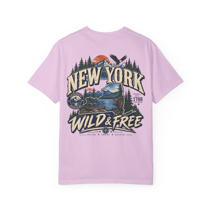 New York Wild & Free Unisex Comfort Color 1717 Streetwear Graphic Tee