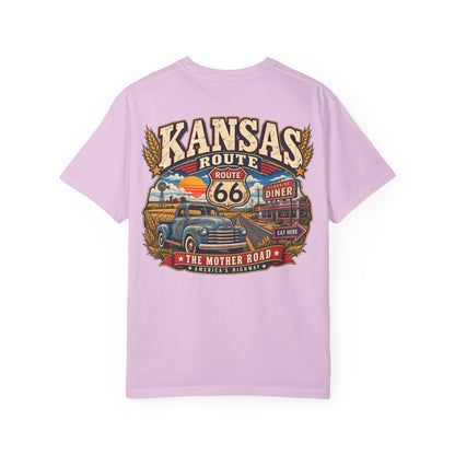 Kansas Route 66 Unisex Comfort Color 1717 Streetwear Graphic Tee