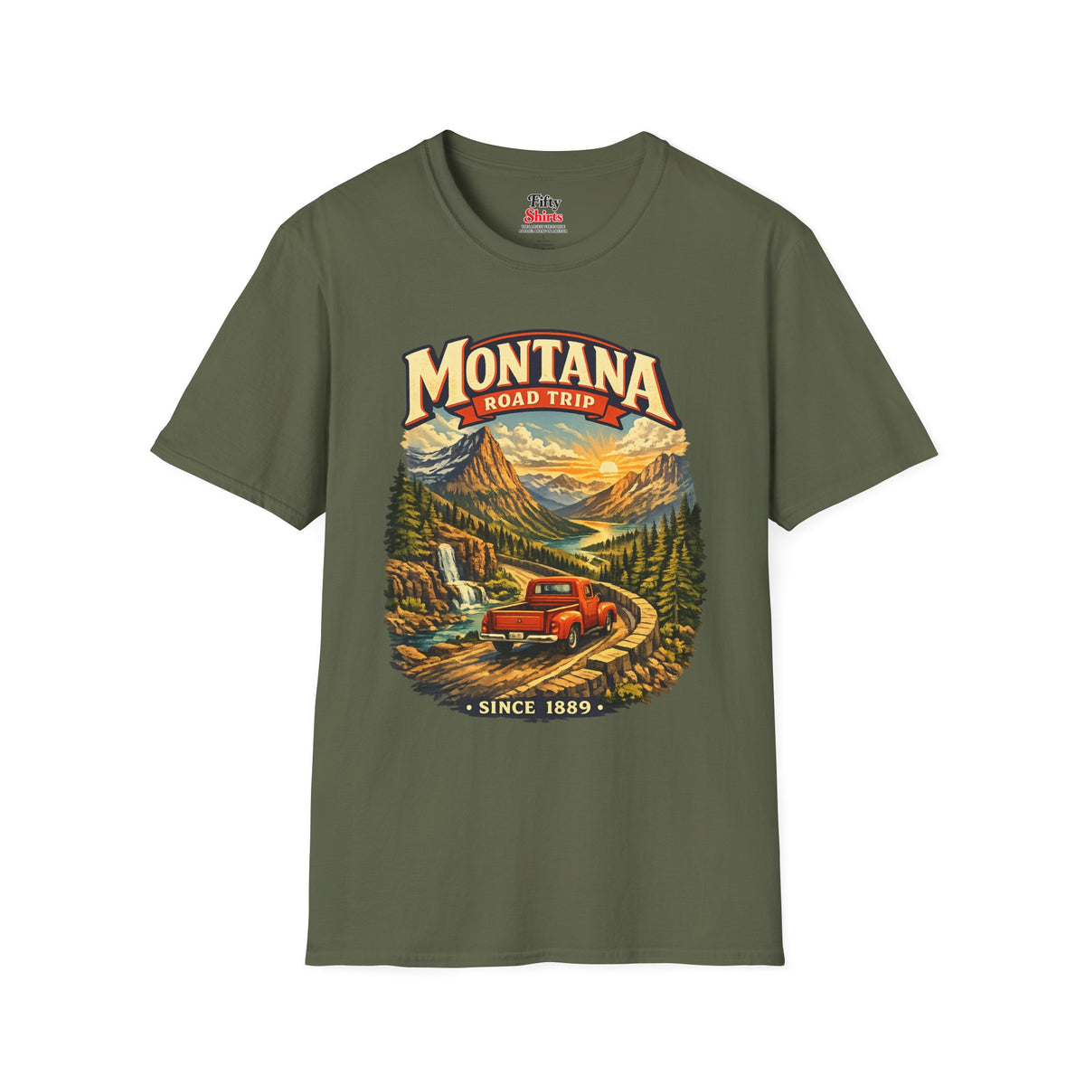 Montana Road Trip Unisex Softstyle T Shirt State Pride Graphic Tee Collections FS03