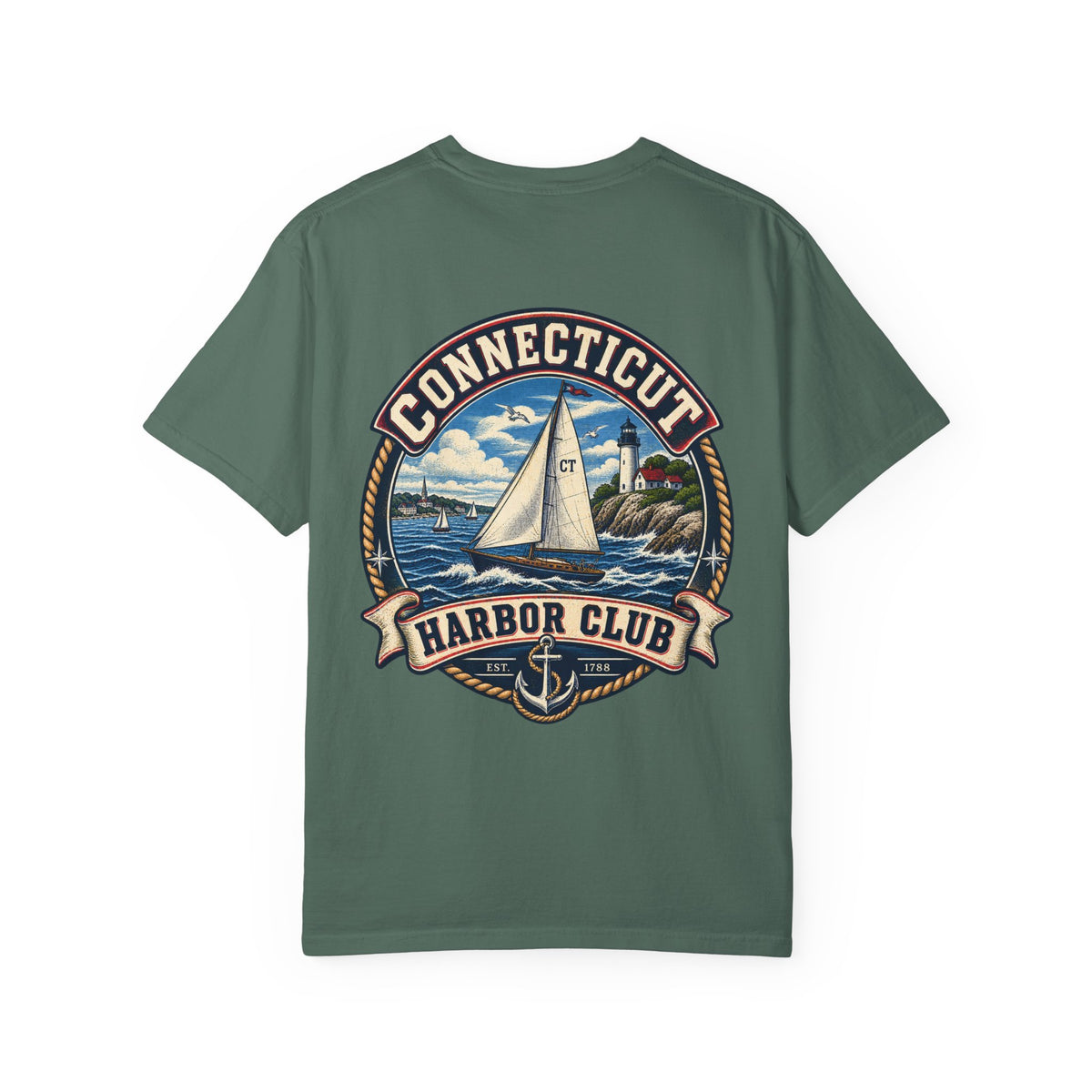 Connecticut Harbor Club  Unisex Comfort Color 1717 Streetwear Graphic Tee