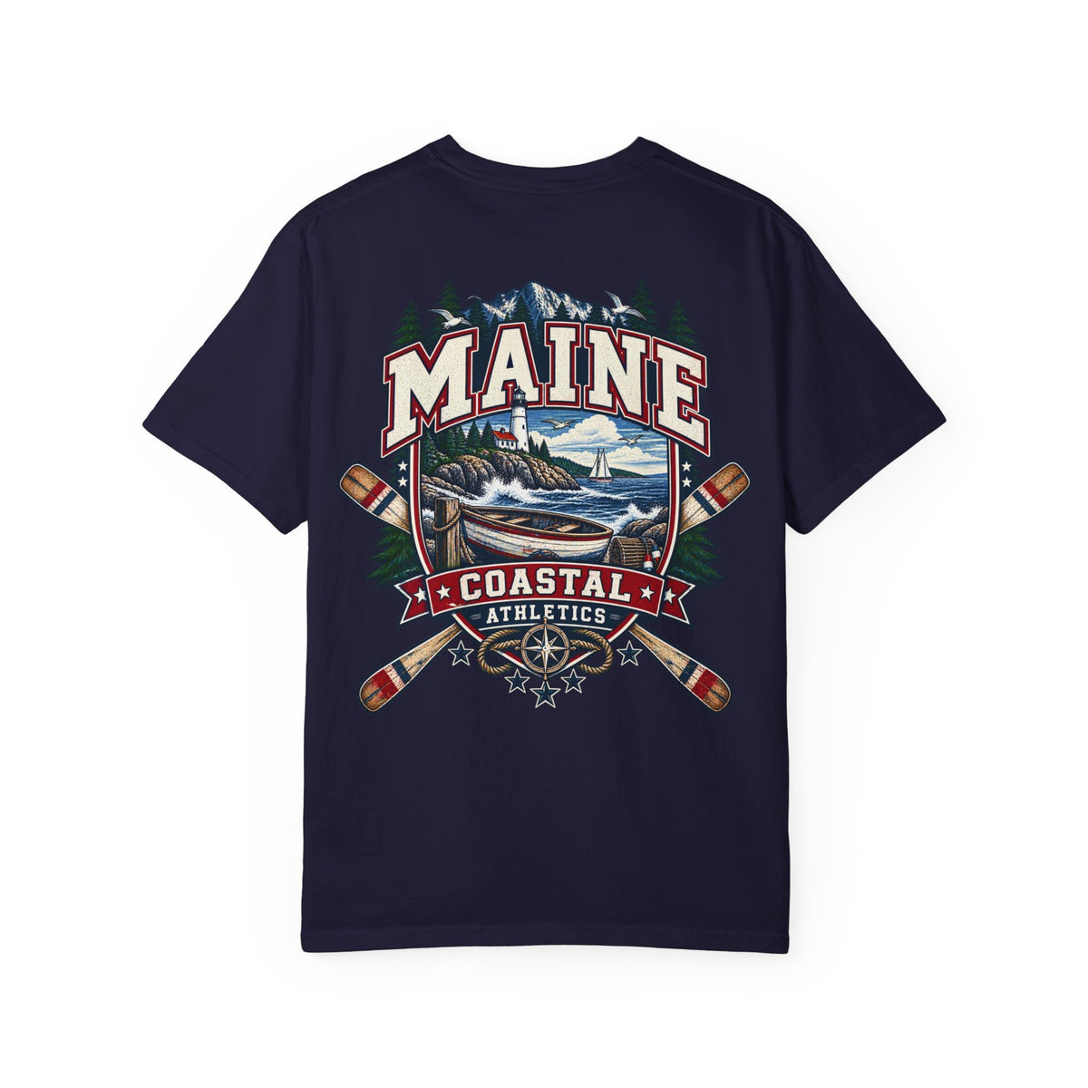 Maine Coastal Athletics Unisex Comfort Color 1717 Streetwear Graphic Tee