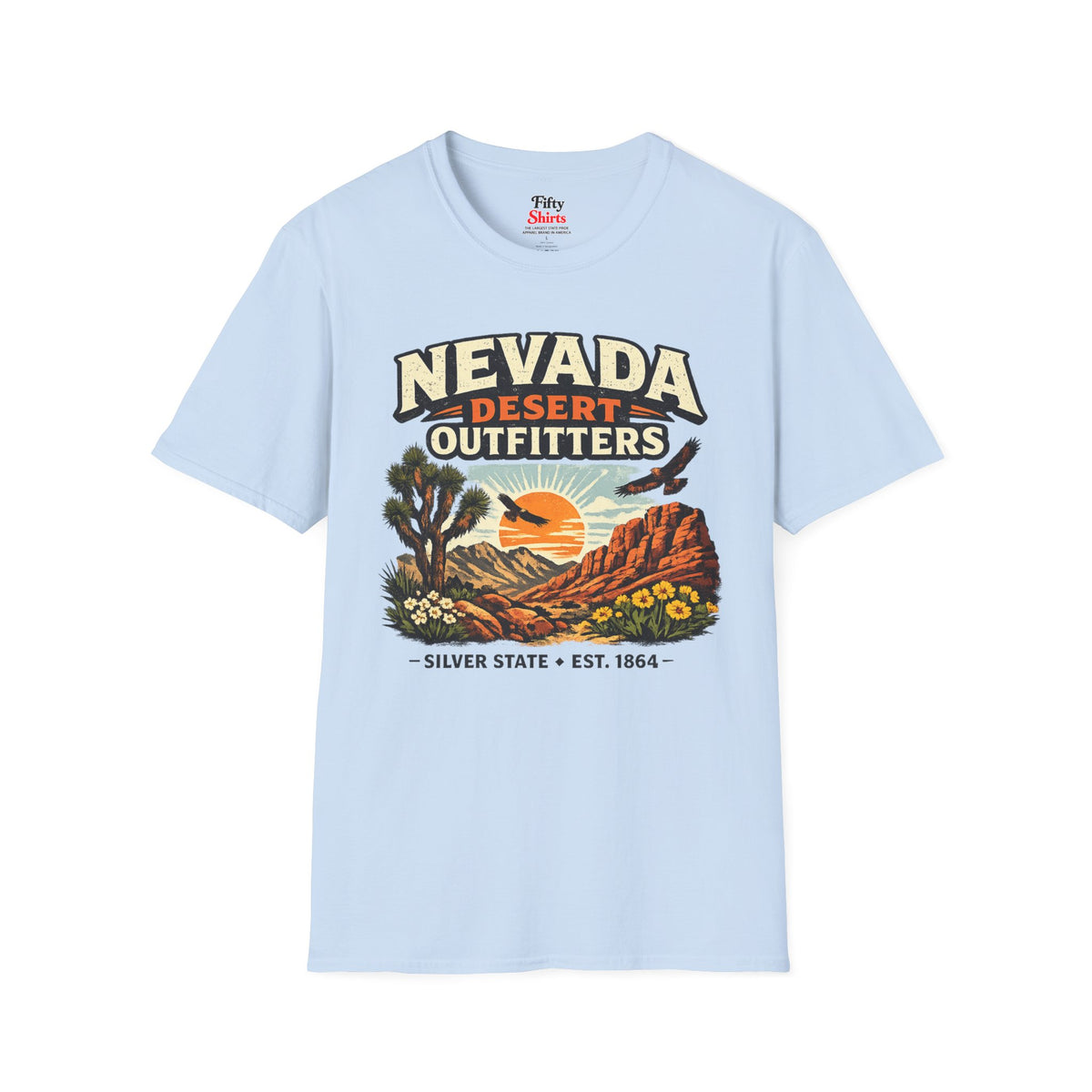 Nevada Desert Outfitters Unisex Softstyle T Shirt State Pride Graphic Tee Collections FS03