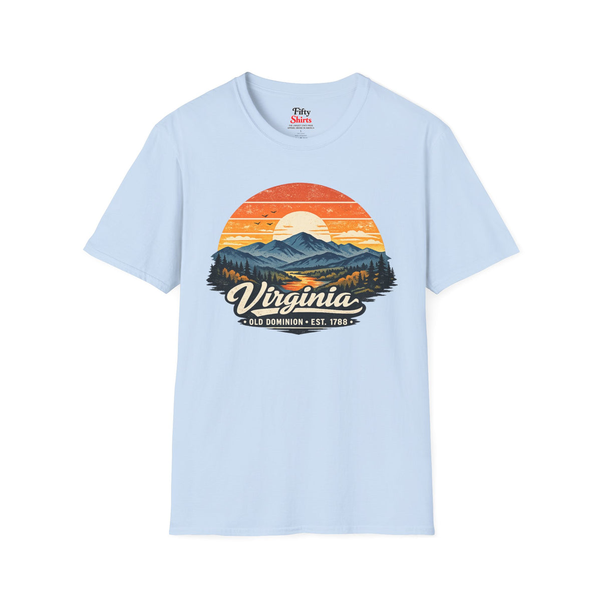 Virginia Mountain Sunset Unisex Softstyle T Shirt State Pride Graphic Tee Collections FS03