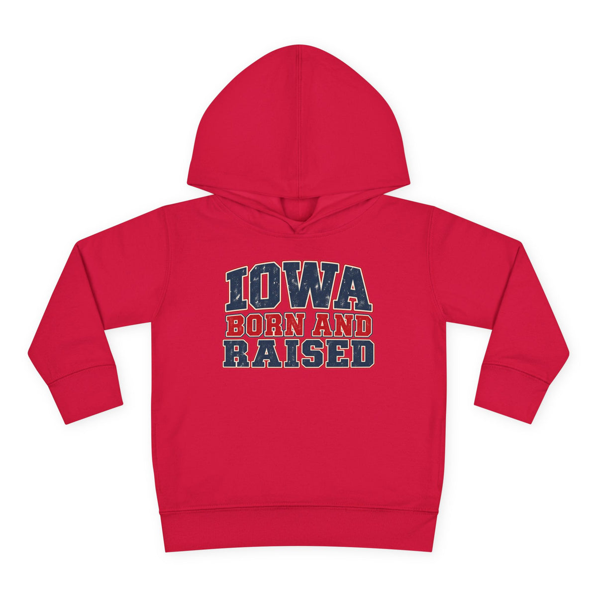 Iowa Born and Raised intage Farmhouse Americana Unisex Toddler Pullover Fleece Hoodie