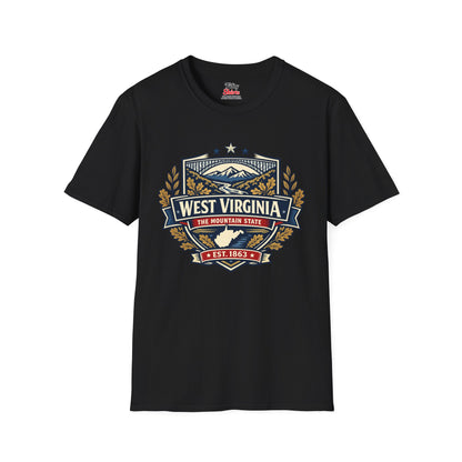 West Virginia Heritage Badge Unisex Softstyle T Shirt State Pride Graphic Tee Collections FS03