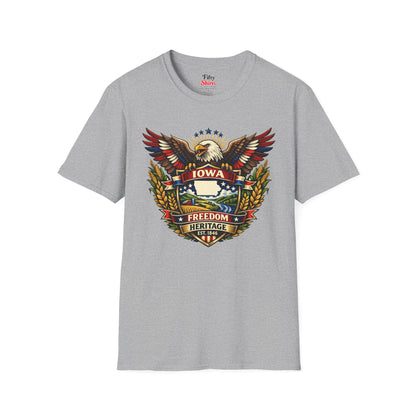 Iowa Americana Eagle Unisex Softstyle T Shirt State Pride Graphic Tee Collections FS03