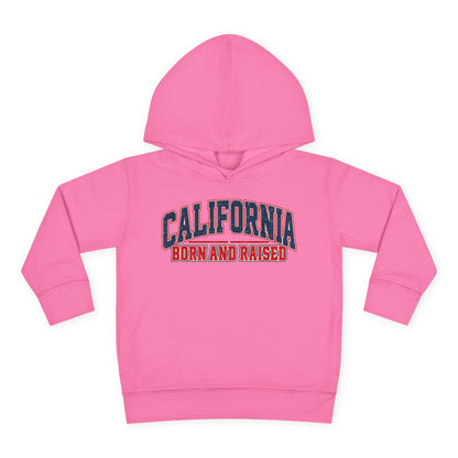 California Born and Raised Vintage Collegiate Unisex Toddler Pullover Fleece Hoodie