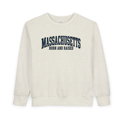 Massachusetts Born and Raised Classic Souvenir Style Unisex Toddler Sweatshirt