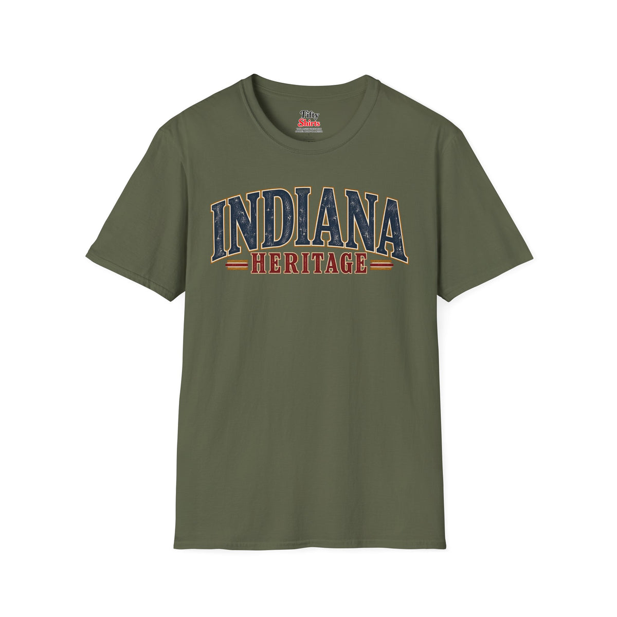 Indiana Heritage Unisex Softstyle T Shirt State Name Graphic Tee