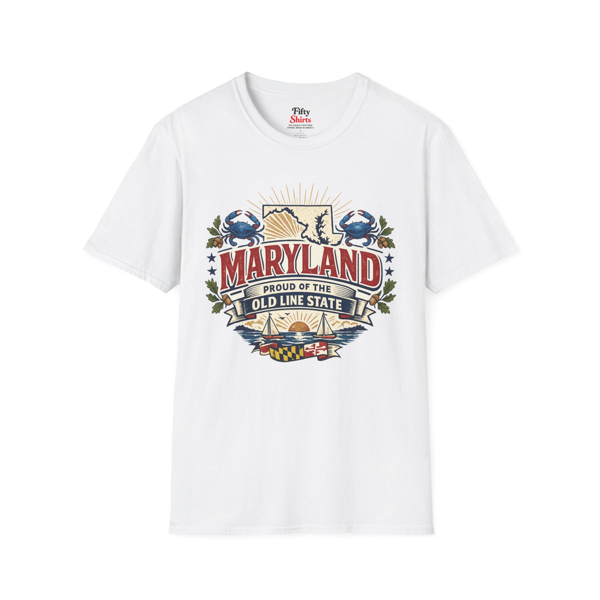 Maryland State Pride Unisex Softstyle T Shirt State Pride Graphic Tee Collections FS03
