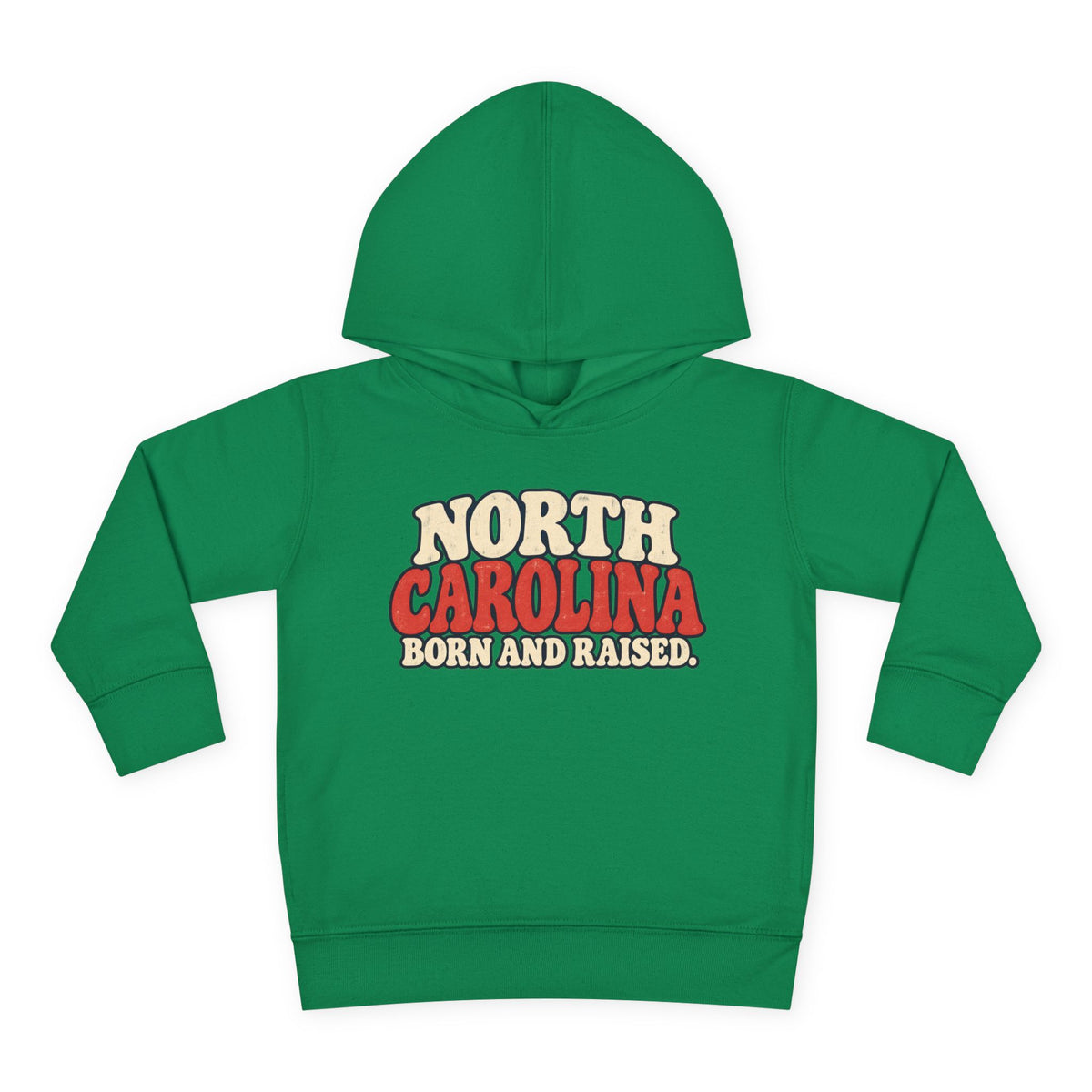 North Carolina Born and Raised Carolina Vintage Unisex Toddler Pullover Fleece Hoodie