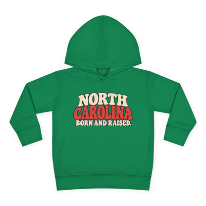 North Carolina Born and Raised Carolina Vintage Unisex Toddler Pullover Fleece Hoodie