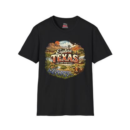 Explore Texas Unisex Softstyle T Shirt State Pride Graphic Tee Collections FS03