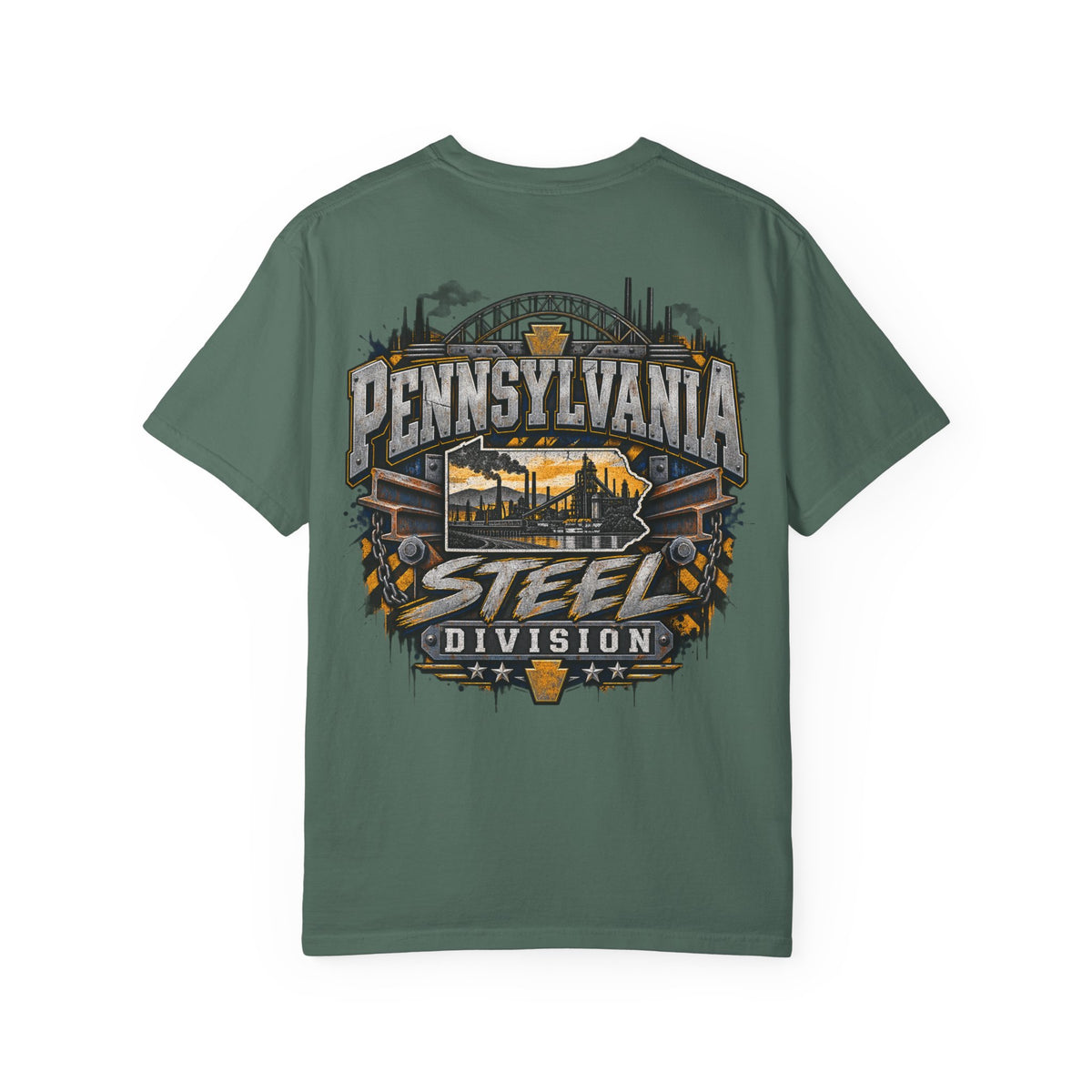 Pennsylvania Steel Division Unisex Comfort Color 1717 Streetwear Graphic Tee