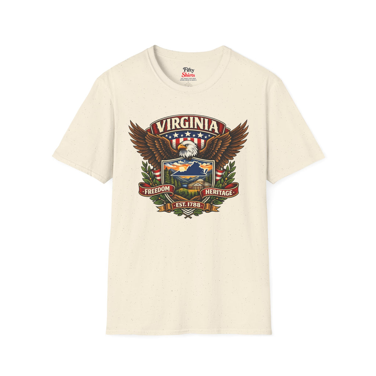 Virginia Americana Eagle Unisex Softstyle T Shirt State Pride Graphic Tee Collections FS03