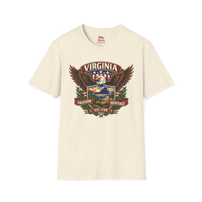Virginia Americana Eagle Unisex Softstyle T Shirt State Pride Graphic Tee Collections FS03