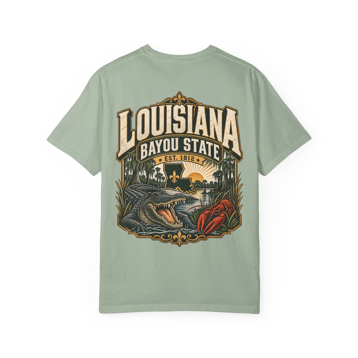 Louisiana Bayou Legacy Unisex Comfort Color 1717 Streetwear Graphic Tee