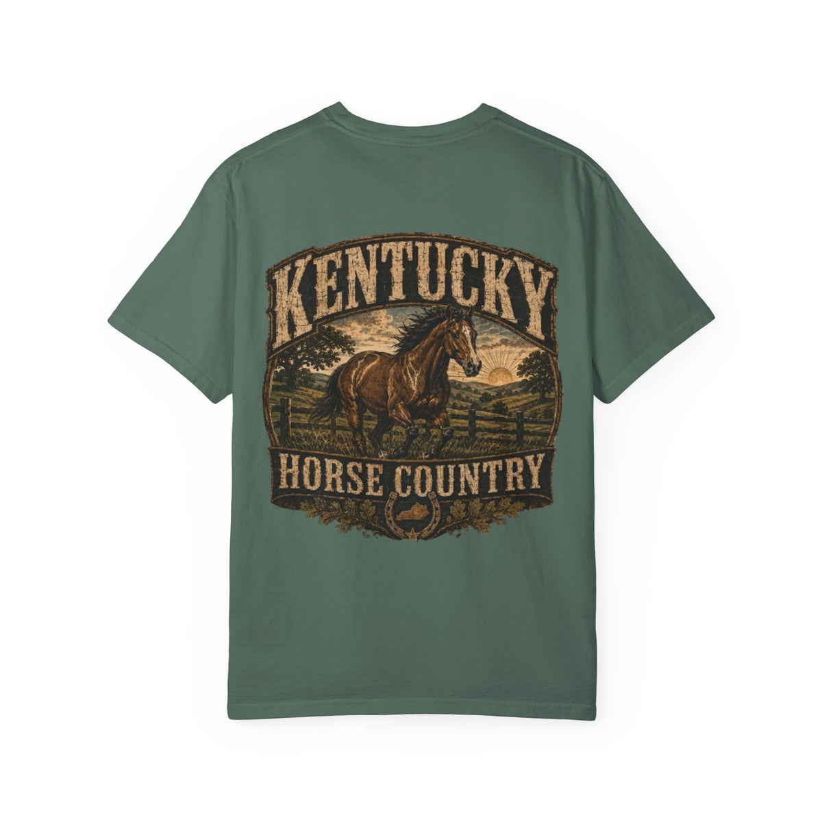 Kentucky Horse Country Unisex Comfort Color 1717 Streetwear Graphic Tee