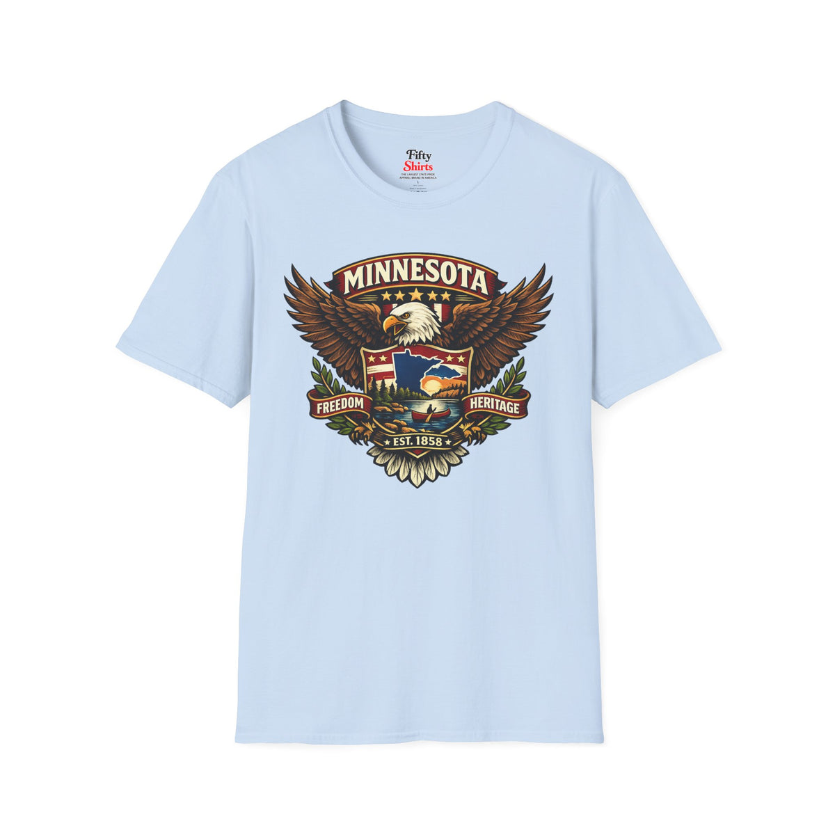 Minnesota Americana Eagle Unisex Softstyle T Shirt State Pride Graphic Tee Collections FS03