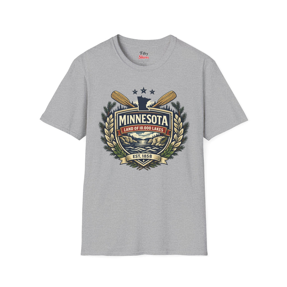 Minnesota Heritage Badge Unisex Softstyle T Shirt State Pride Graphic Tee Collections FS03