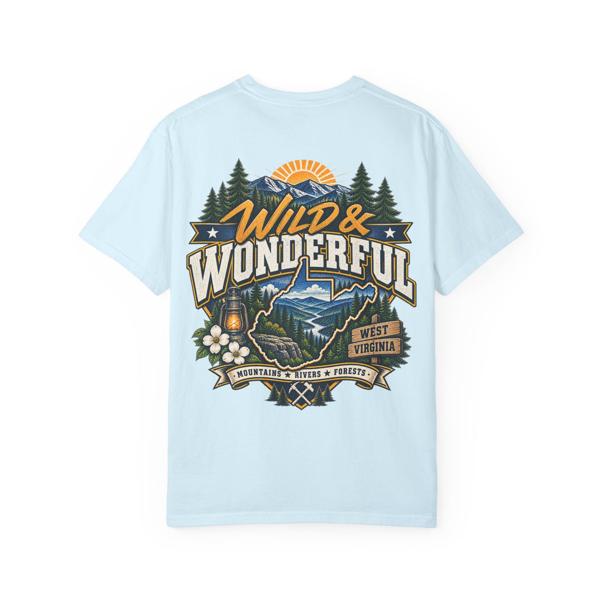 West Virginia Wild & Wonderful Unisex Comfort Color 1717 Streetwear Graphic Tee