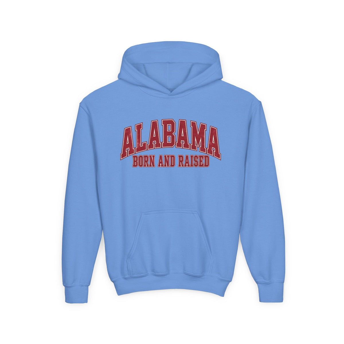 Alabama Born and Raised Collegiate Classic Unisex Youth Heavy Blend Hooded Sweatshirt Graphic