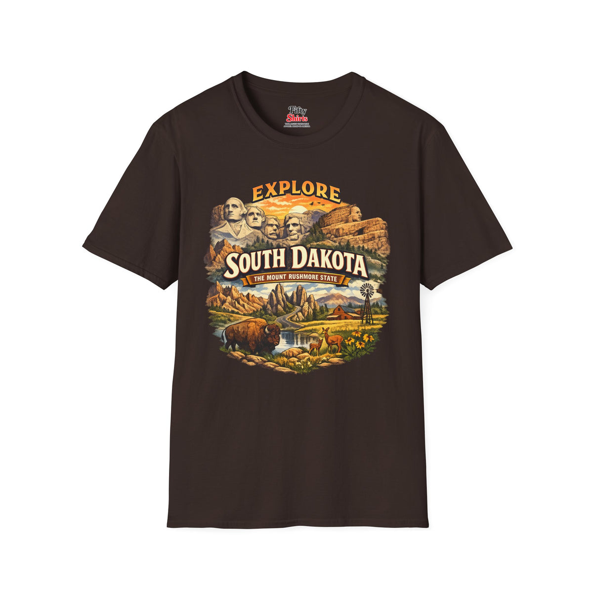 Explore South Dakota Unisex Softstyle T Shirt State Pride Graphic Tee Collections FS03