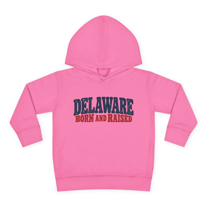 Delaware Born and Raised Retro 1970s Unisex Toddler Pullover Fleece Hoodie