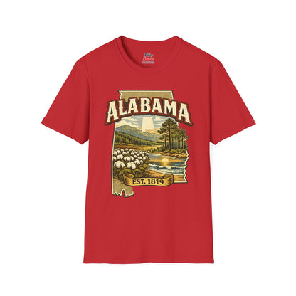 Vintage Alabama Heritage Unisex Softstyle T Shirt State Pride Graphic Tee Collections FS03