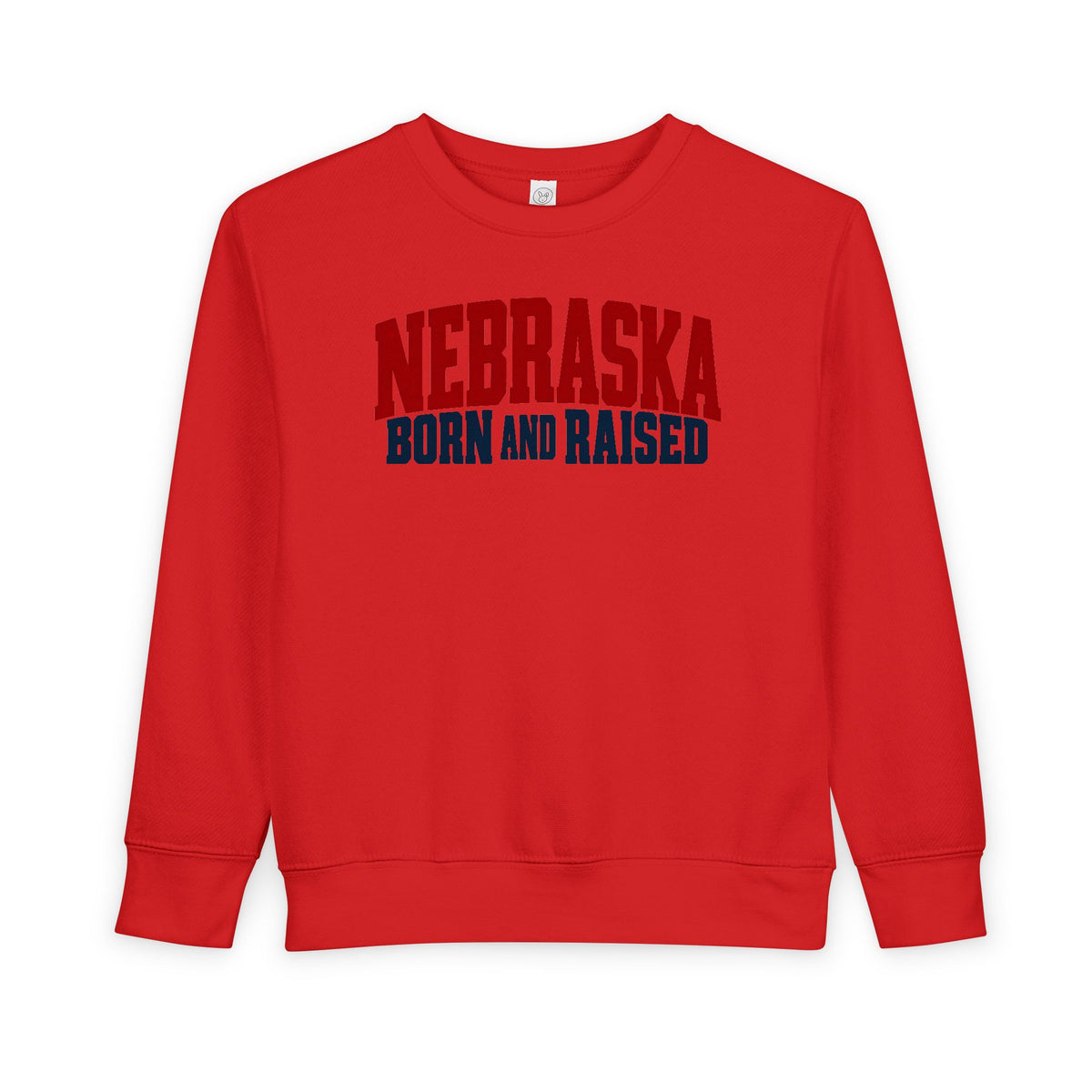 Nebraska Born and Raised Modern Midwestern Unisex Toddler Sweatshirt Graphic
